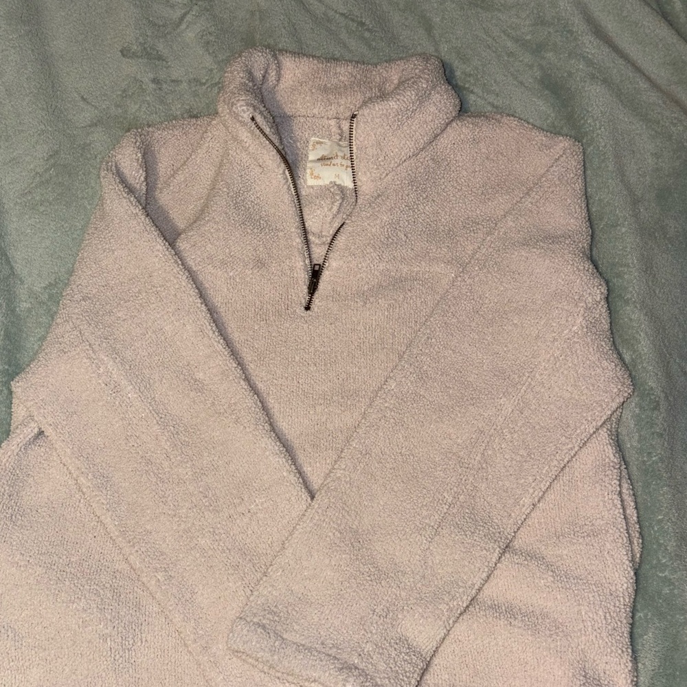 Altar’d State Soft White Quarter-Zip Sweater